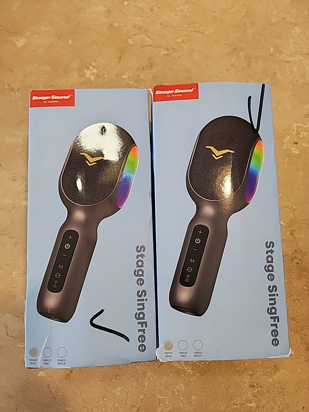 Karaoke Microphones.2-Stage Singfree Bluetooth , 5-in-1  Handheld Mic with LED.