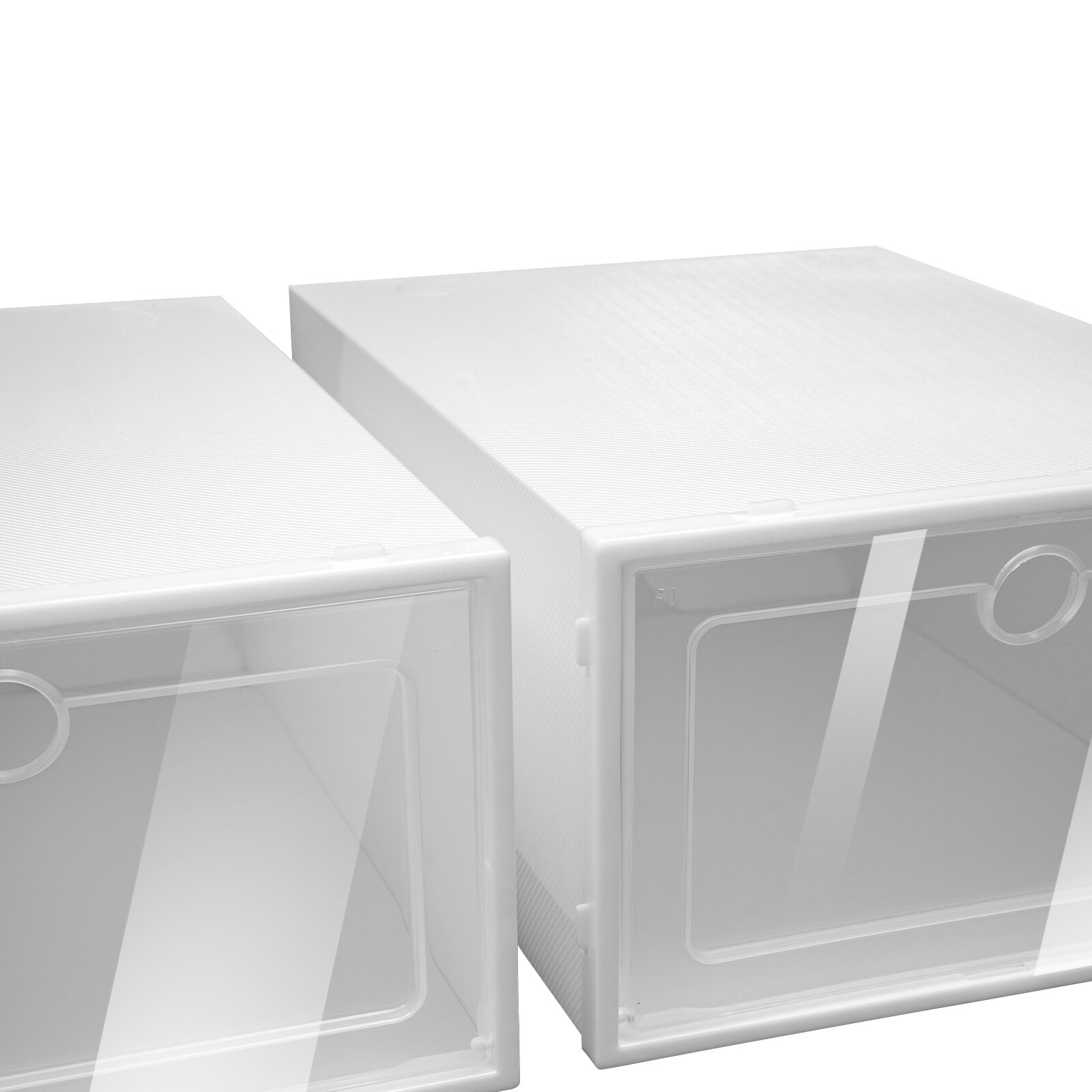24PCs Foldable Sneaker Shoe Storage Boxes Plastic Stackable cabinet Organizer