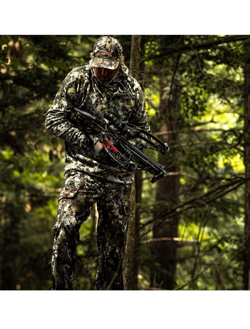 AXE 405 AX405 Crossbow with Multi-Range Reticle Scope and 3 Bolts - Camo 