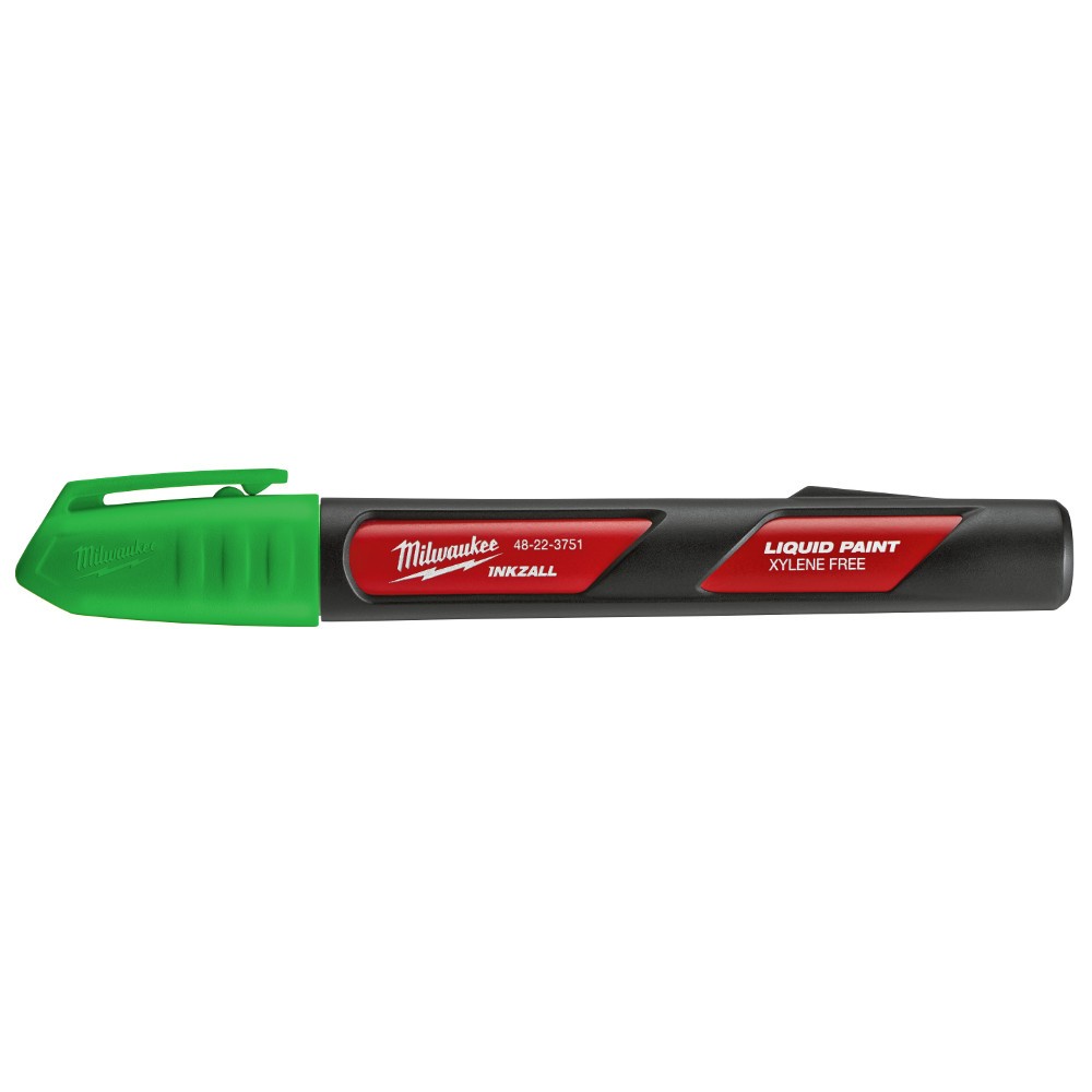 Milwaukee 48-22-3751 INKZALL Green Liquid Paint Marker, Acrylic Nib, Xylene Free