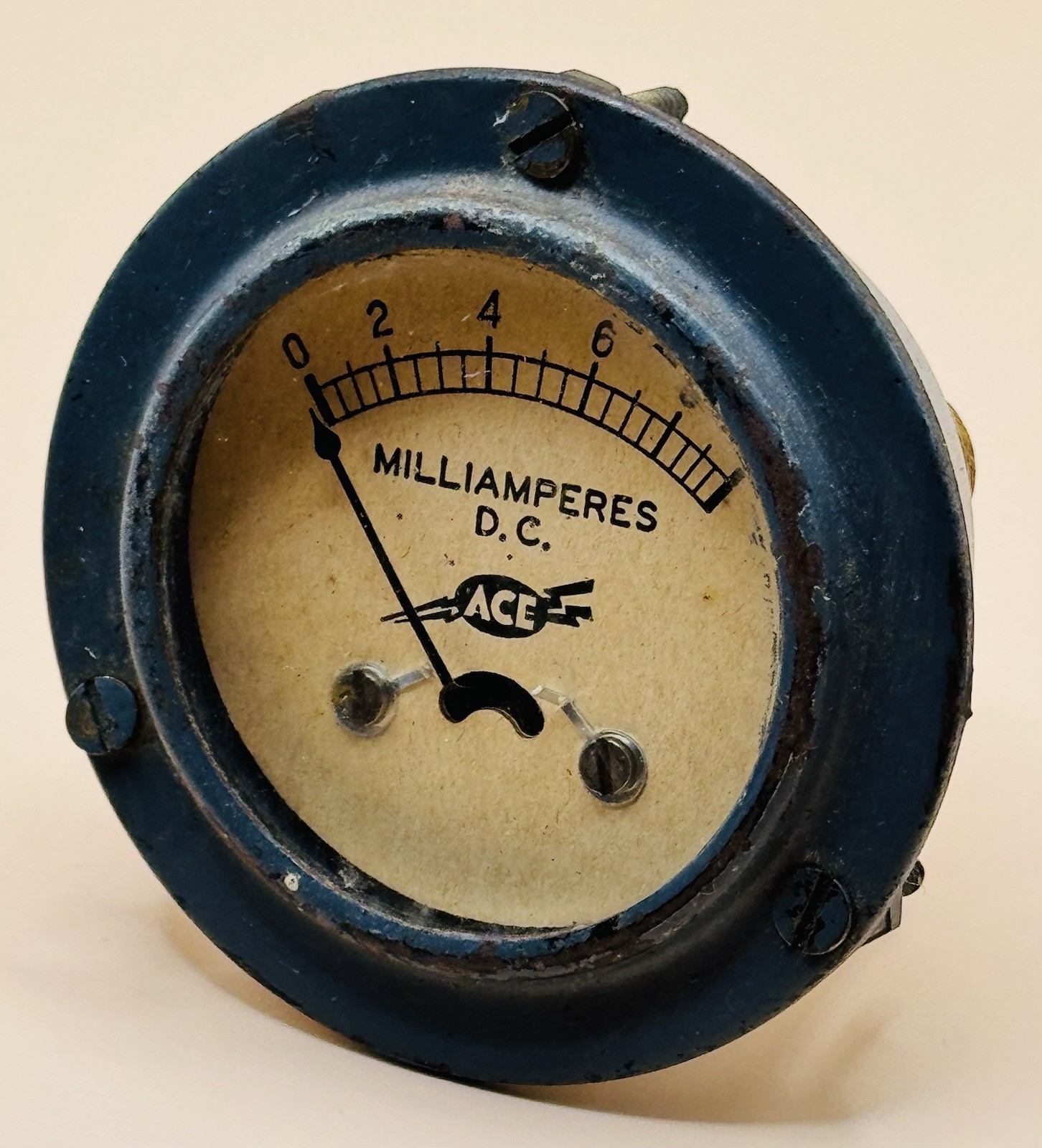 Antique ACE Milliamperes D.C. Analog Meter Gauge 2 5/8"