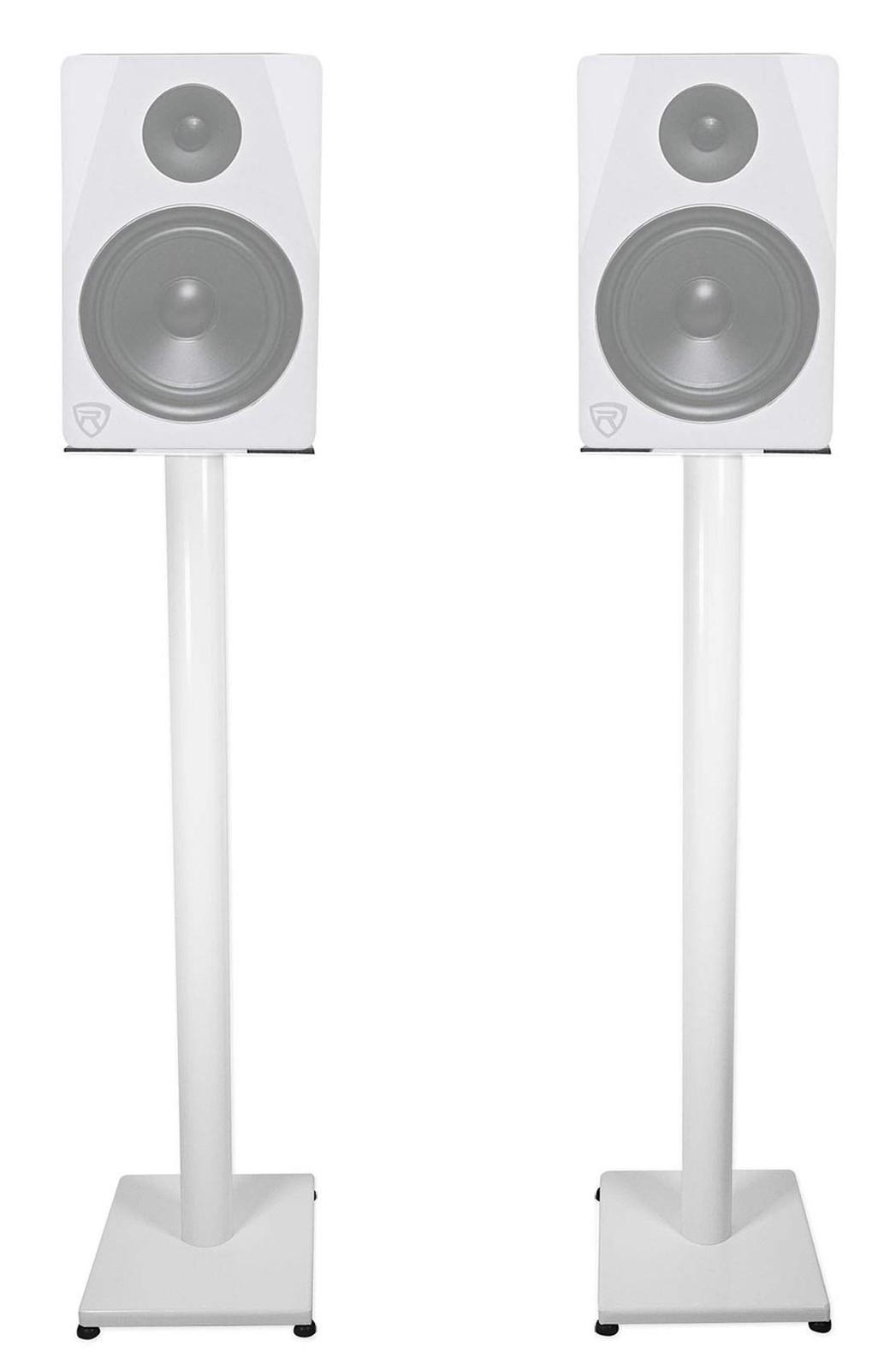 Rockville Pair RS37W V2 37" Steel Bookshelf Speaker/Studio 11.8" 9.8", White