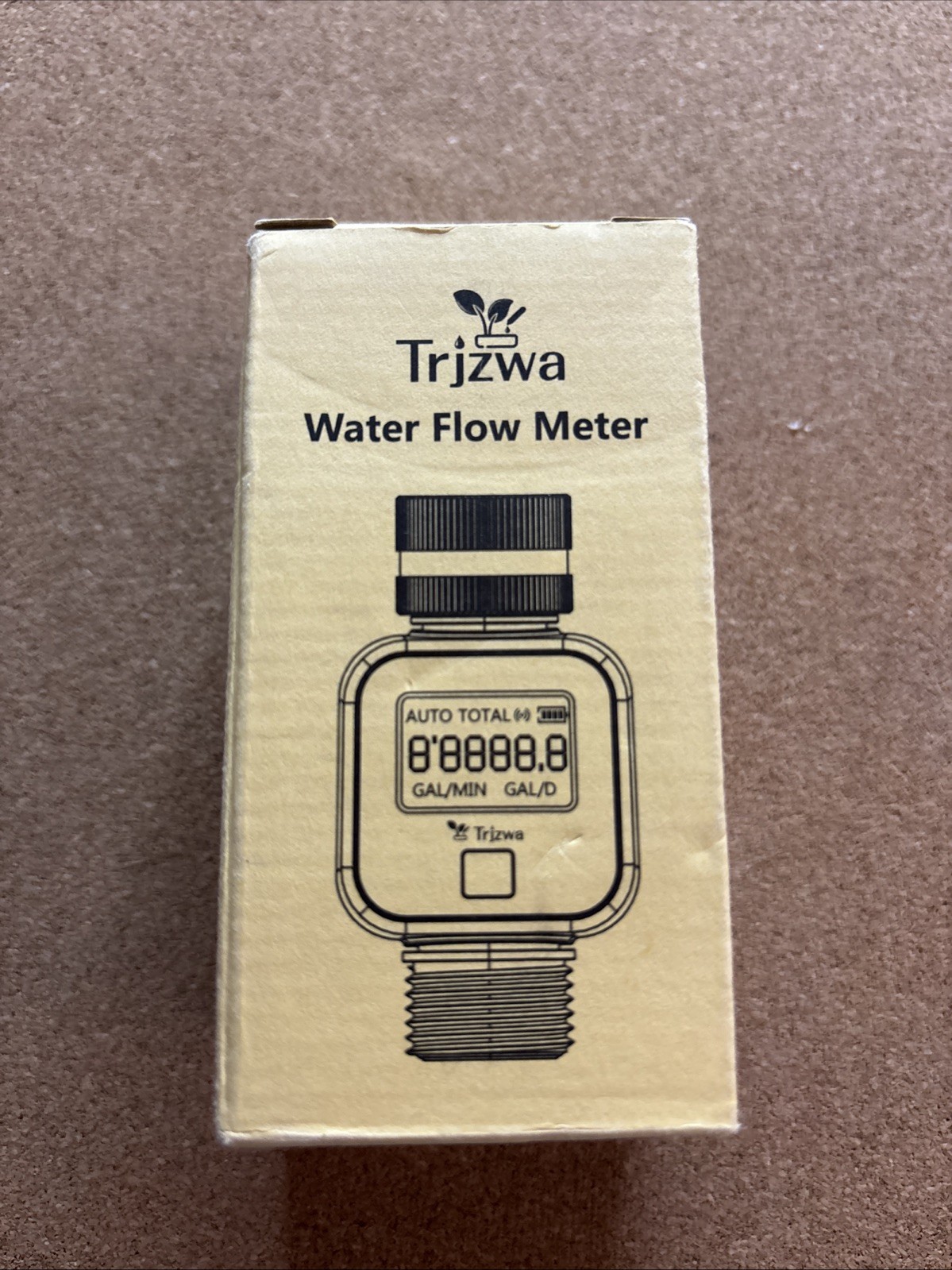 Water Flow Meter Brass Inlet Garden Hose LCD Gallon Liter Consumption Meter New