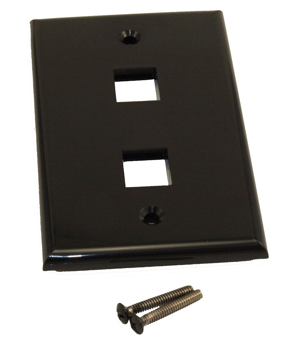 Wallplate: Keystone  2 Hole - Black