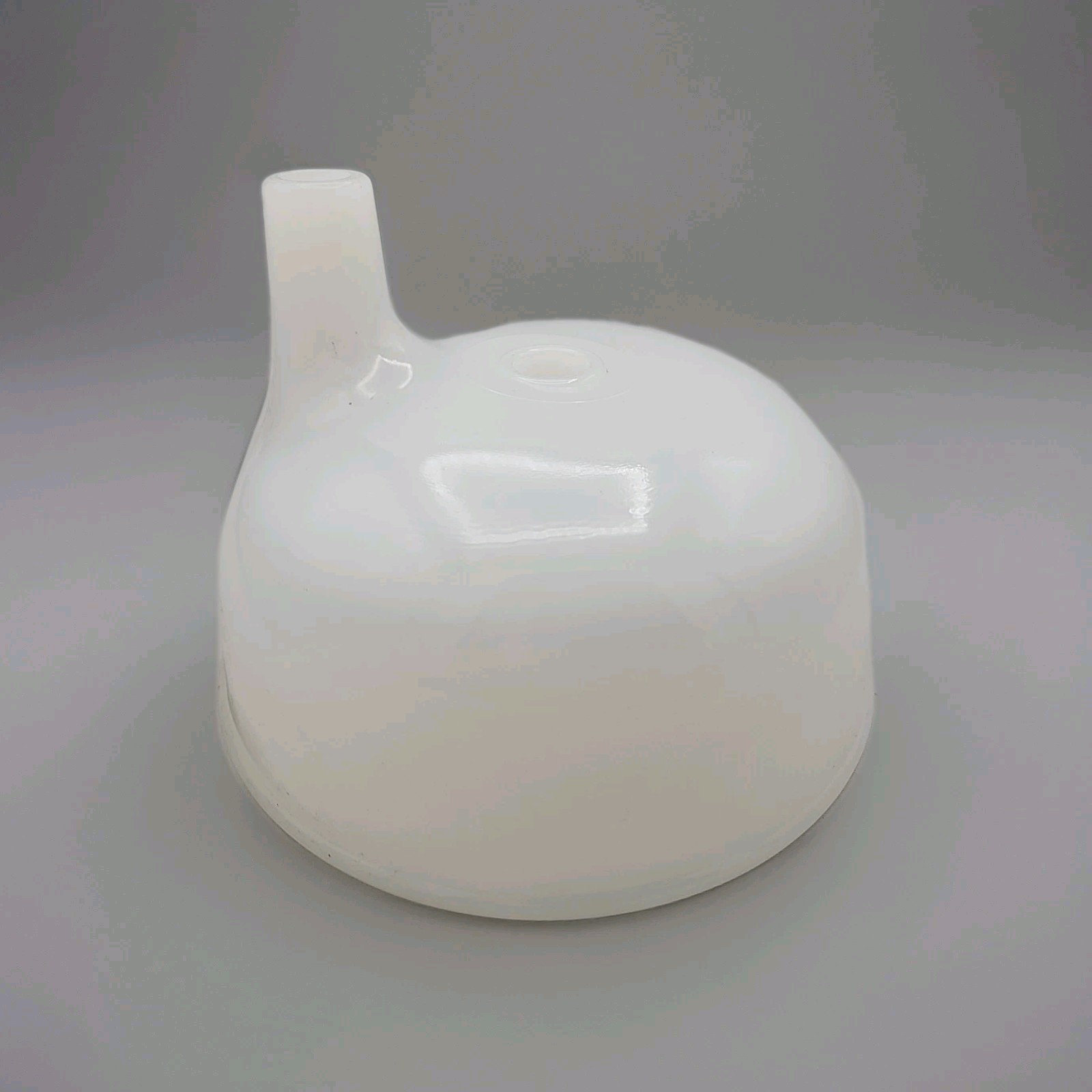 Vintage Milk White Glass Dentist Sink Or Juicer Attachment 5" Tall, 7" Across
