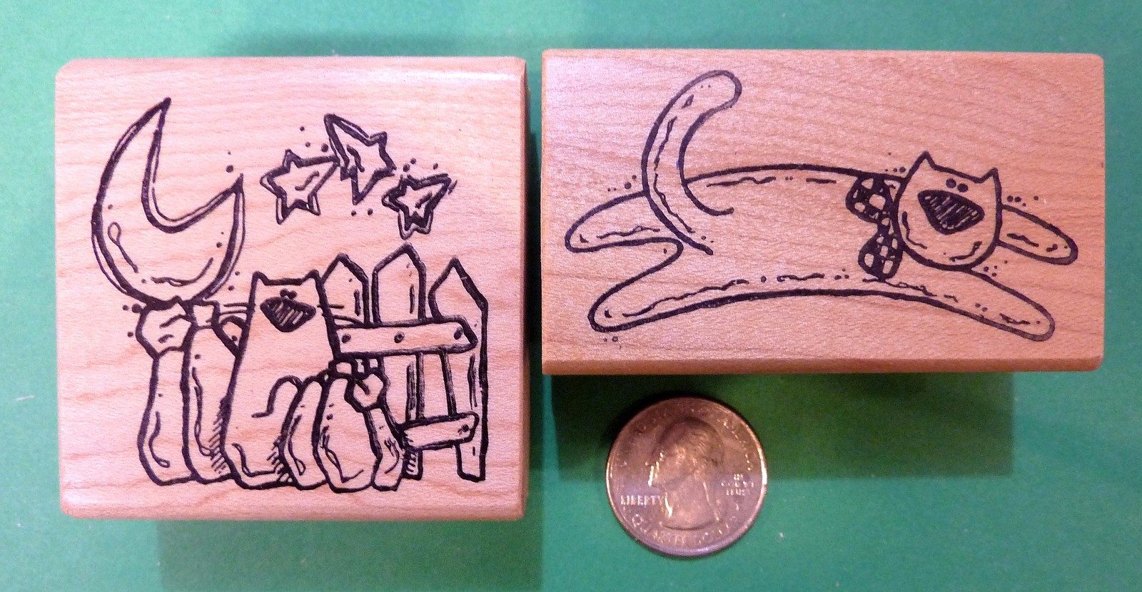 Autumn Kitties Selection -YOUR CHOICE- Wood Mounted Rubber Stamp
