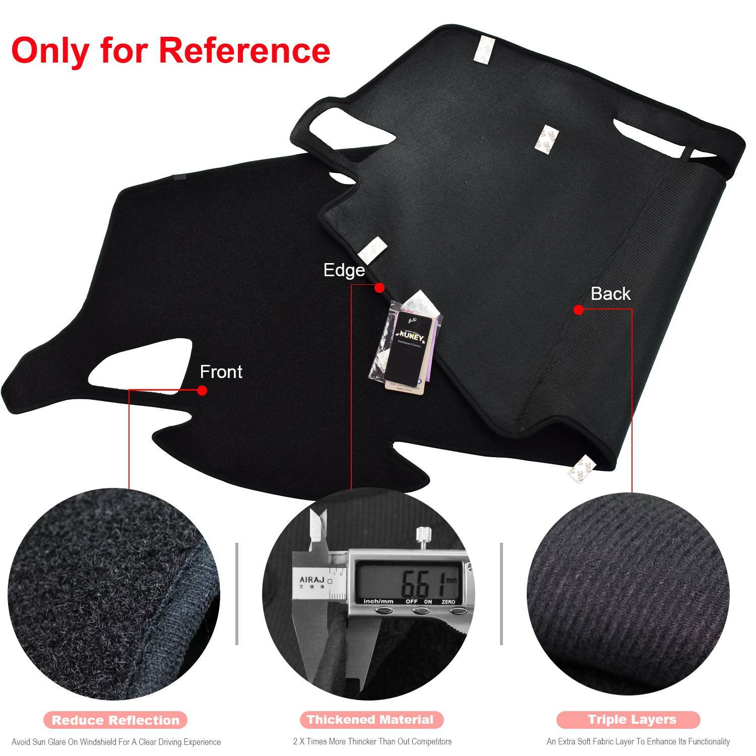 For Honda Accord 2013-17 Dash Cover Mat Dashmat Dashboard Mat Front Pad