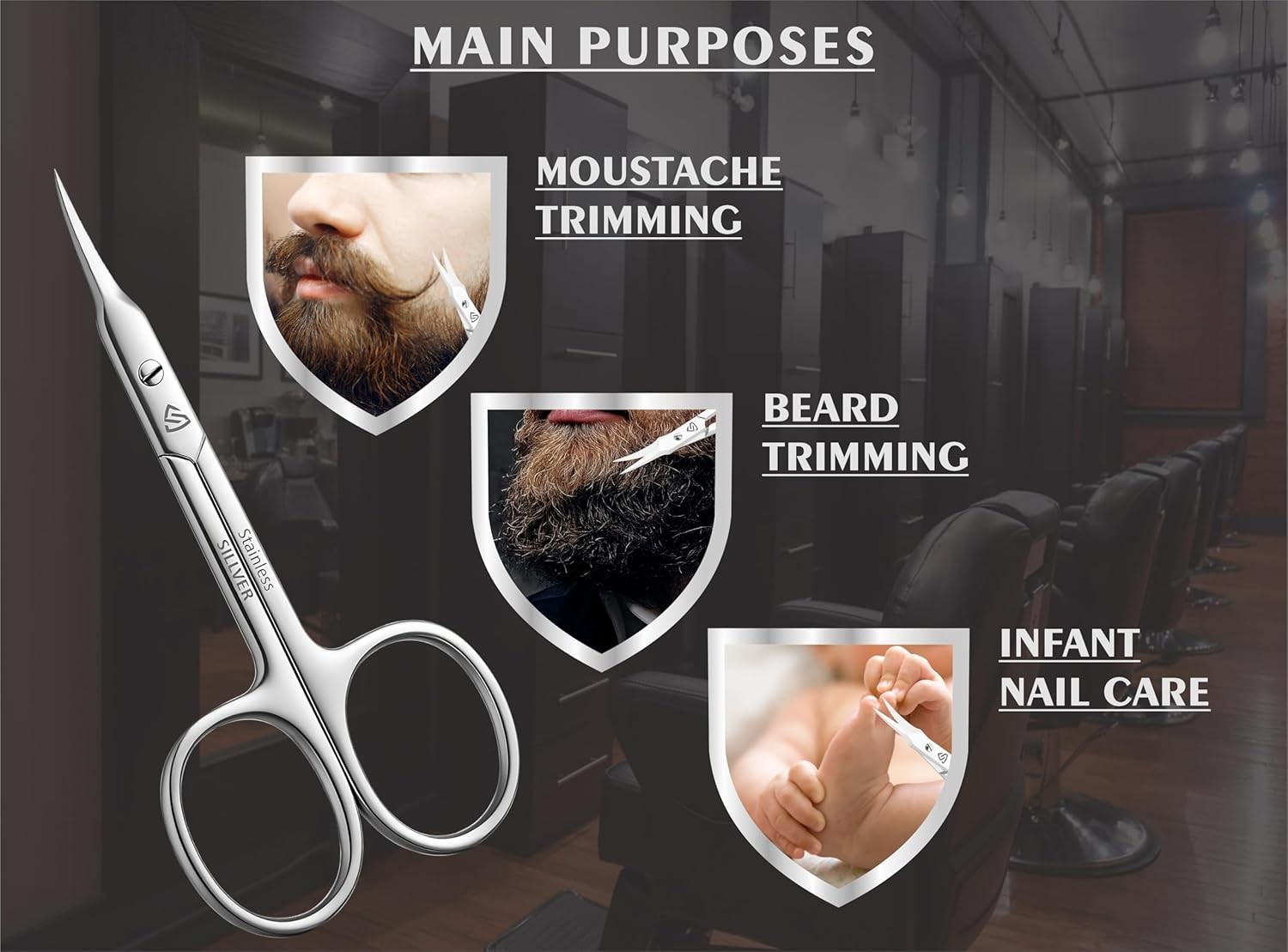 Cuticle Scissors Curved Blade - Extra Fine Pointed Tip Professional Manicure