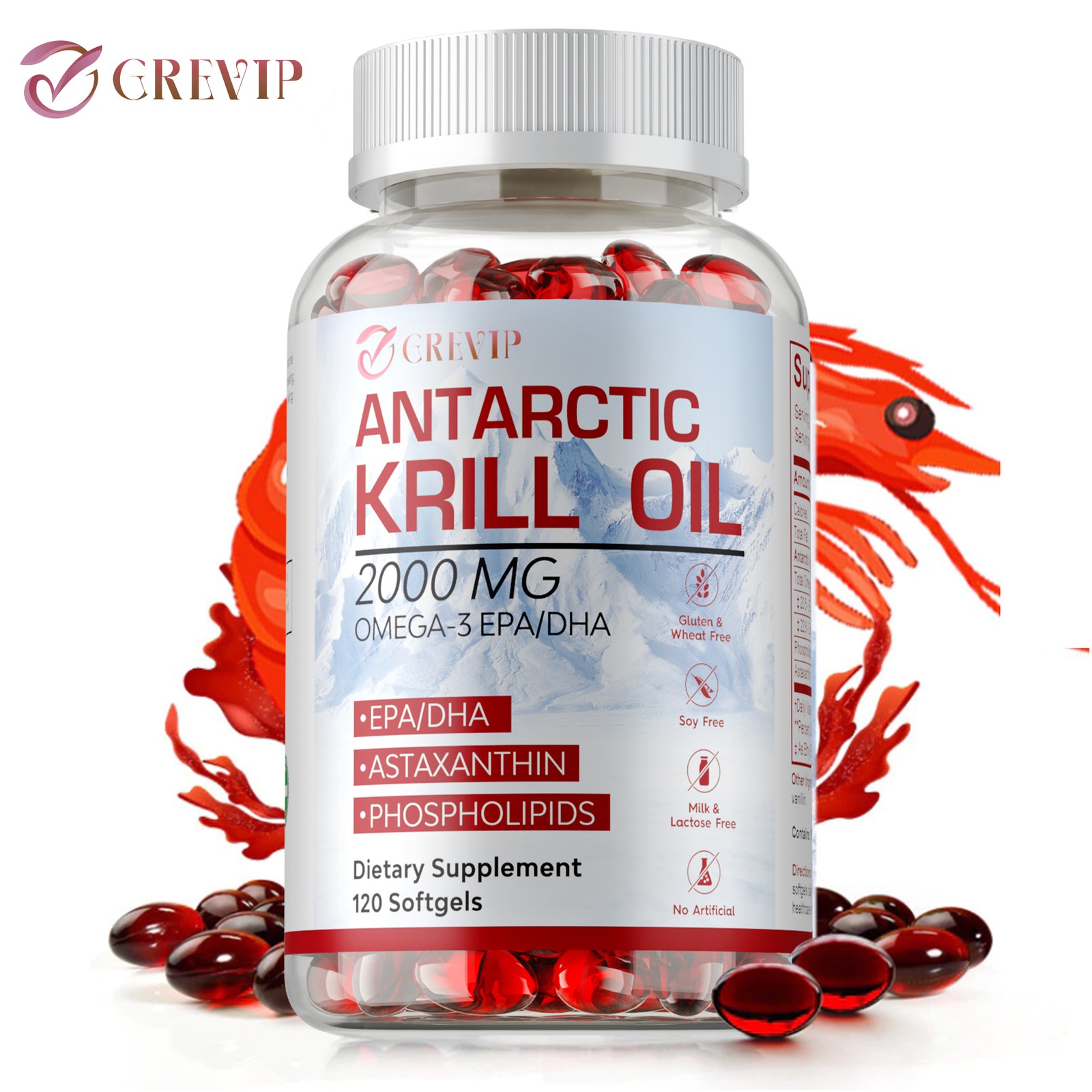 Antarctic Krill Oil -Brain Health,Anti-Aging,Improve Cardiovascular,Joint Health