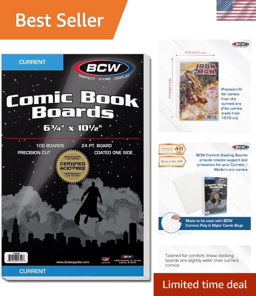 Comic Book Backing Boards - 100 Pack, Acid-Free & Dust Resistant for Protection