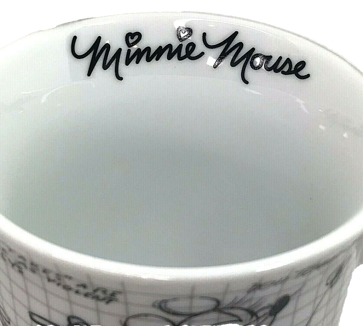 New Minnie Mouse Sketch Drawings Black White Mug 4"