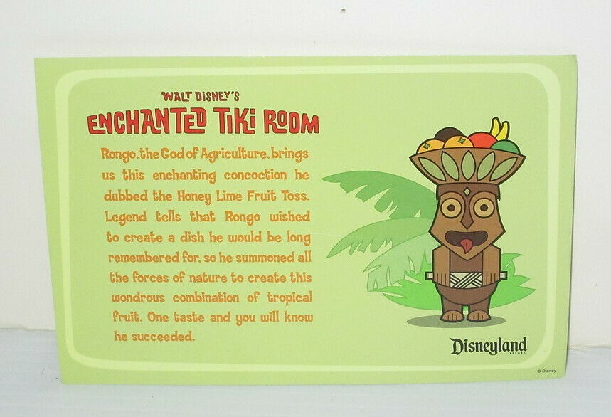 DISNEYLAND CALIFORNIA ENCHANTED TIKI ROOM DOLE PINEAPPLE RECIPE CARD DISNEY