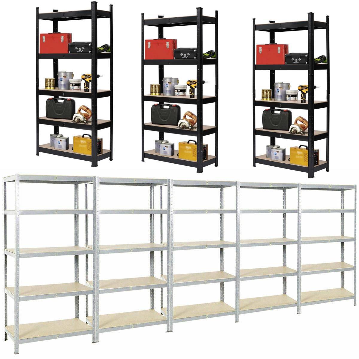 Metal Rack Shelving Storage Garage Shelving Unit Heavy Duty 5Tier Shelf