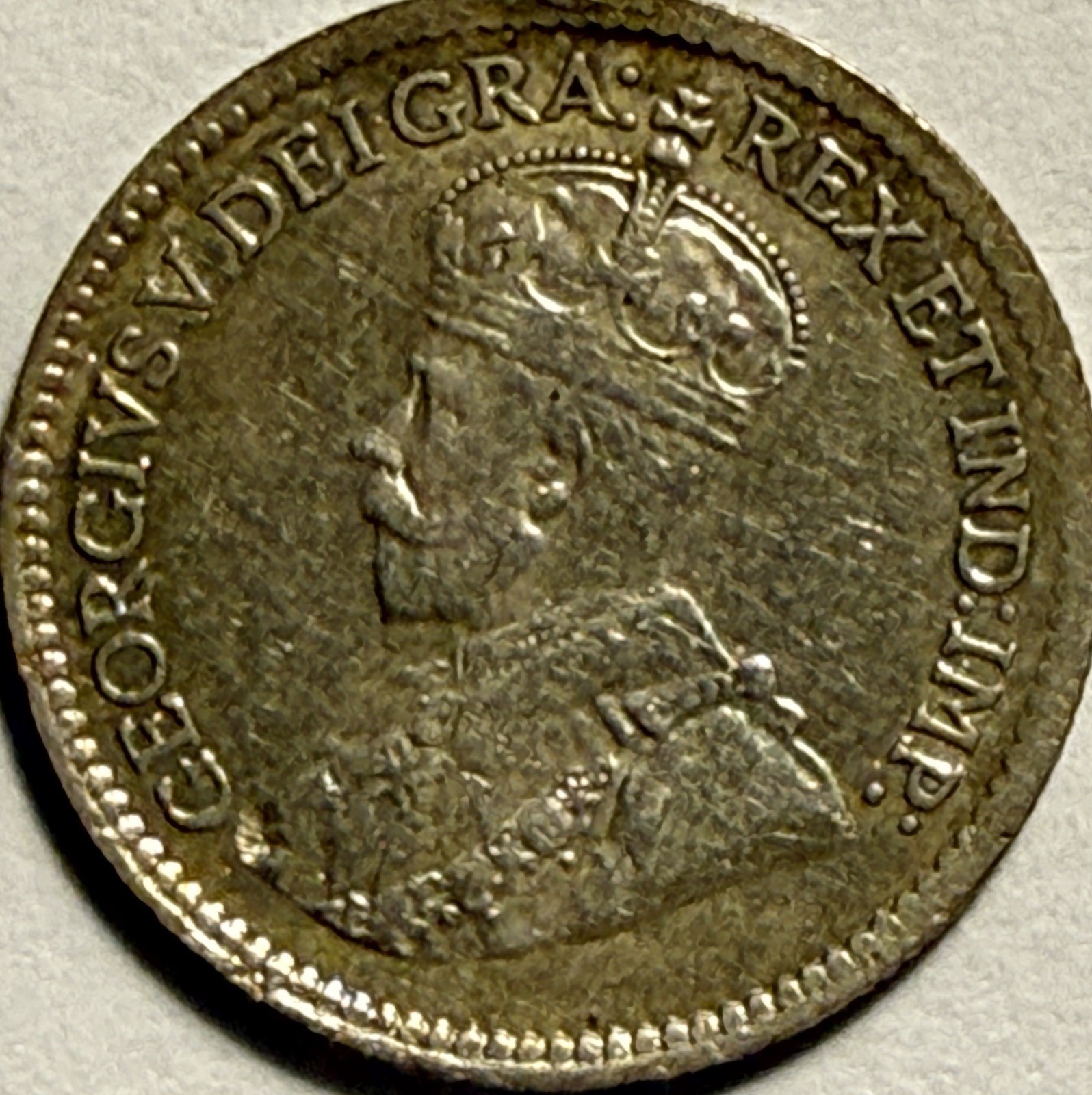 1919 5C Canada 5 Cents Silver George V AU KM# 22 / (6-22)