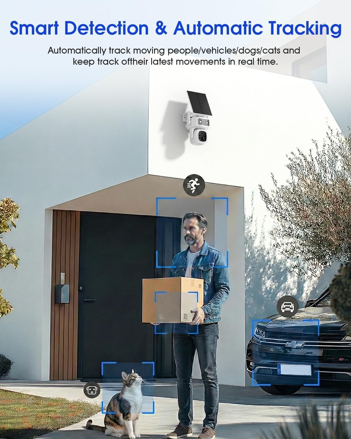 4G LTE CCTV Security Camera Outdoor Solar Battery Wireless 365 Days Free Data