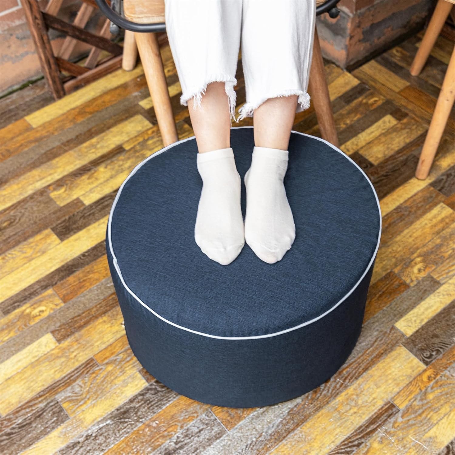 Outdoor Ottoman Patio 20x12 Inches Modern Lightweight Foam