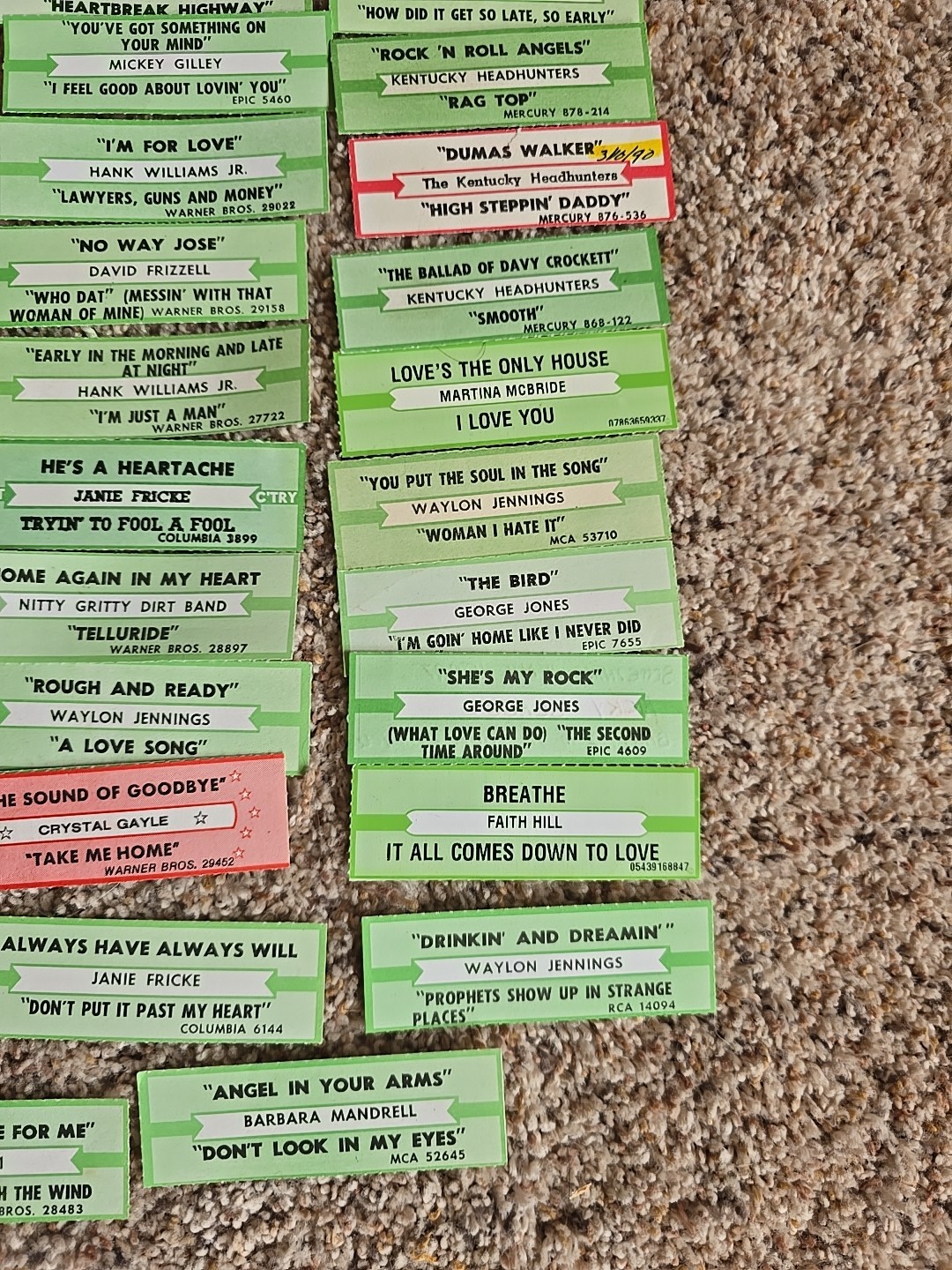 LOt OF 50 JUKEBOX TITLE STRIPS