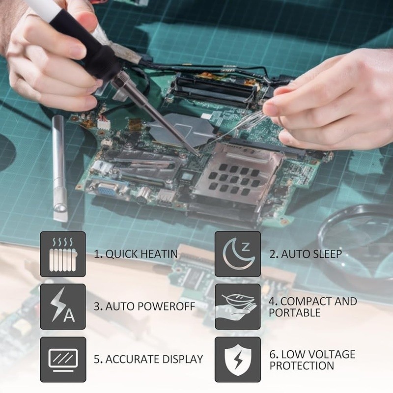 Portable Soldering Station 20V Compatible Adjustable Temp Fast Heating 80W New