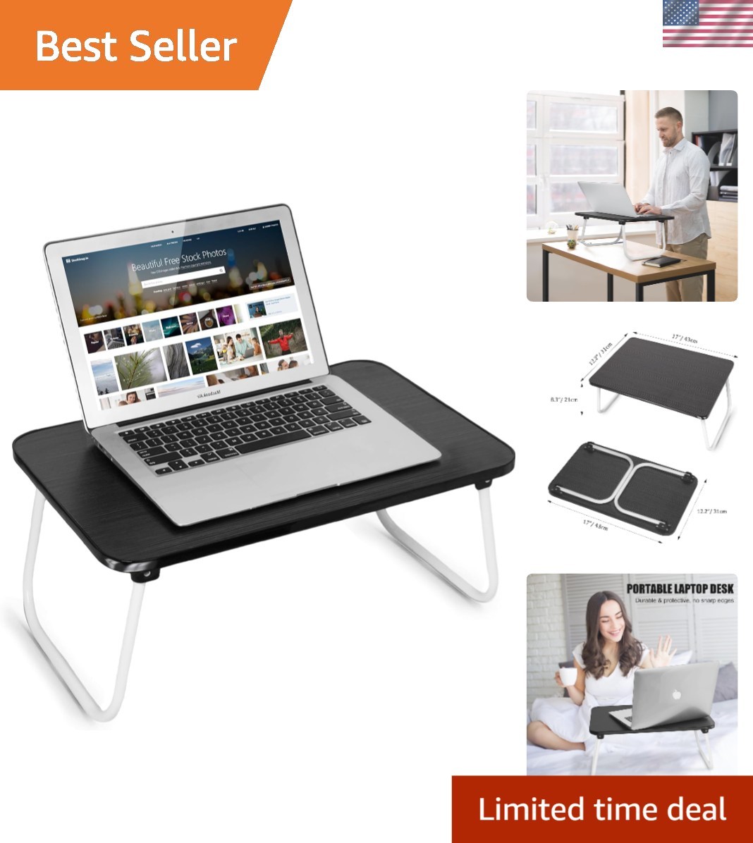 Versatile Foldable Desk Tray - Ideal for Working, Reading & Breakfast in Bed