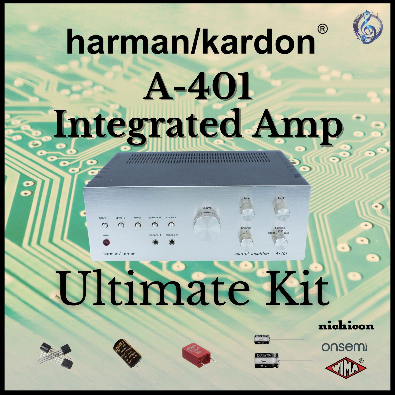 Harman Kardon A-401 401A Ultimate Upgrade Kit Genuine Parts Restoration