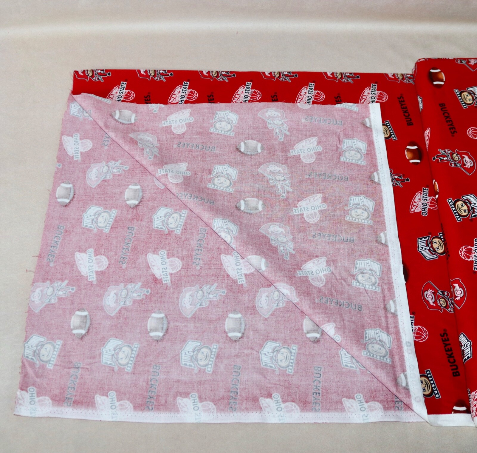 Ohio State Buckeyes ~ Logo Pattern College Cotton Fabric 1/4 Yard 9” X 44”