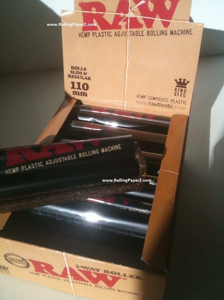 RAW 110mm Hemp Plastic Adjustable 2Way Rolling Machine fits King Size Papers