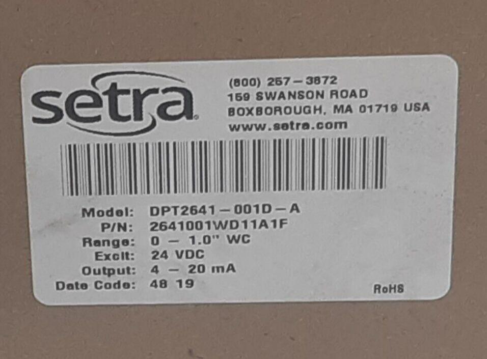 Setra DPT2641-001D-A Transducer
