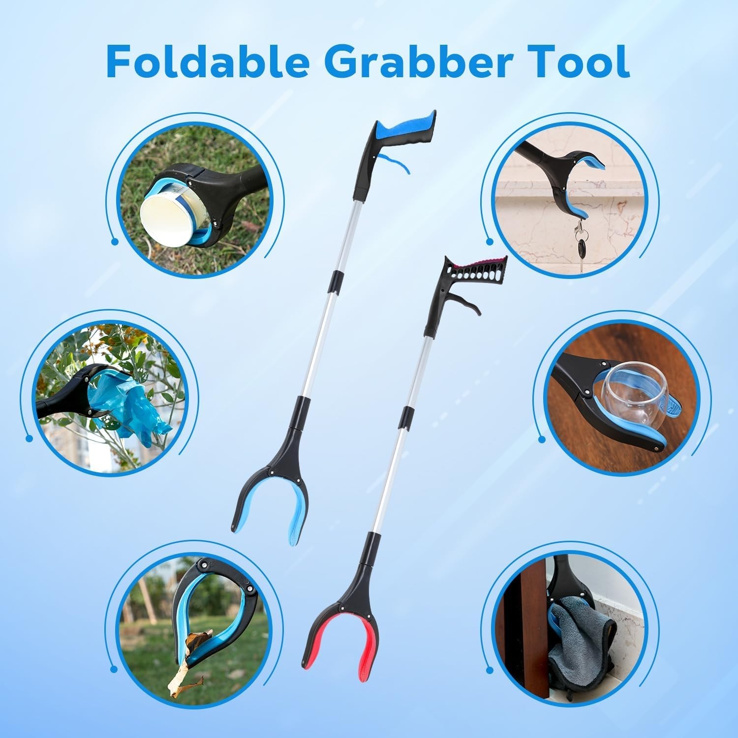Grabber Reacher Tool - 32” Extra Long Foldable Gripper and Reaching Tool - Heavy