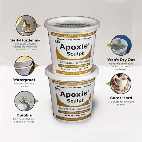 Aves Apoxie Sculpt - 2 Part Modeling Compound (A & B) - 4 lbs, 4 lb., Black