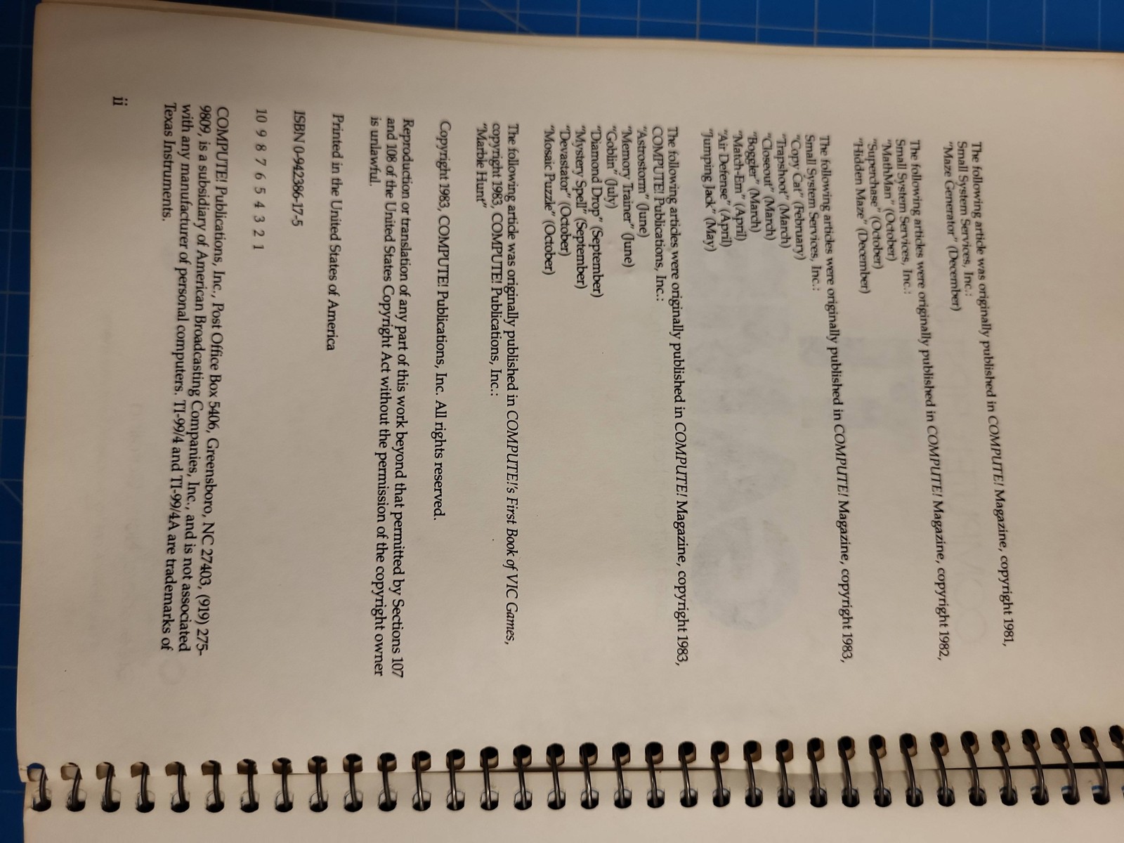 COMPUTE! First Book TI Games Vintage Computer Programming Reference Guide Book