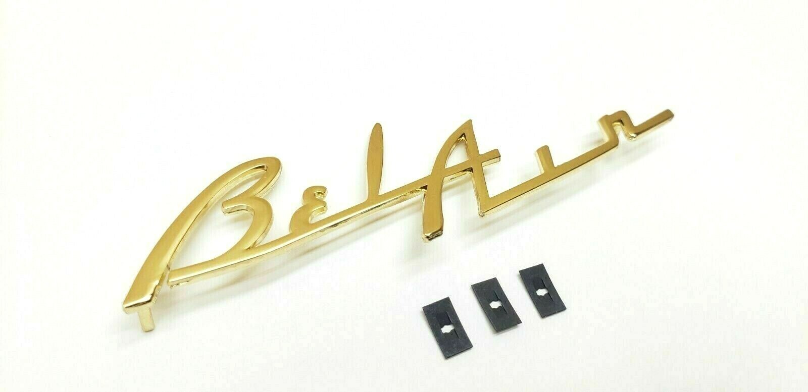 Chevrolet Dash Speaker Grille Emblem Script Gold 1955 1956 BelAir