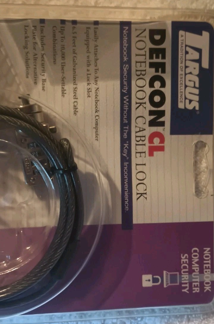 Targus Defcon CL Notebook Laptop PC Desktop Combo Cable Lock Security PA410U New