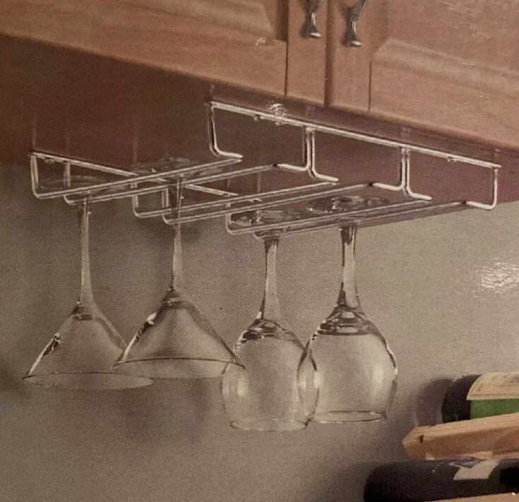 3 Row Stemware Rack  13” X 10” - Fits Under Cabinets - Chrome Finish NWT🆓📦