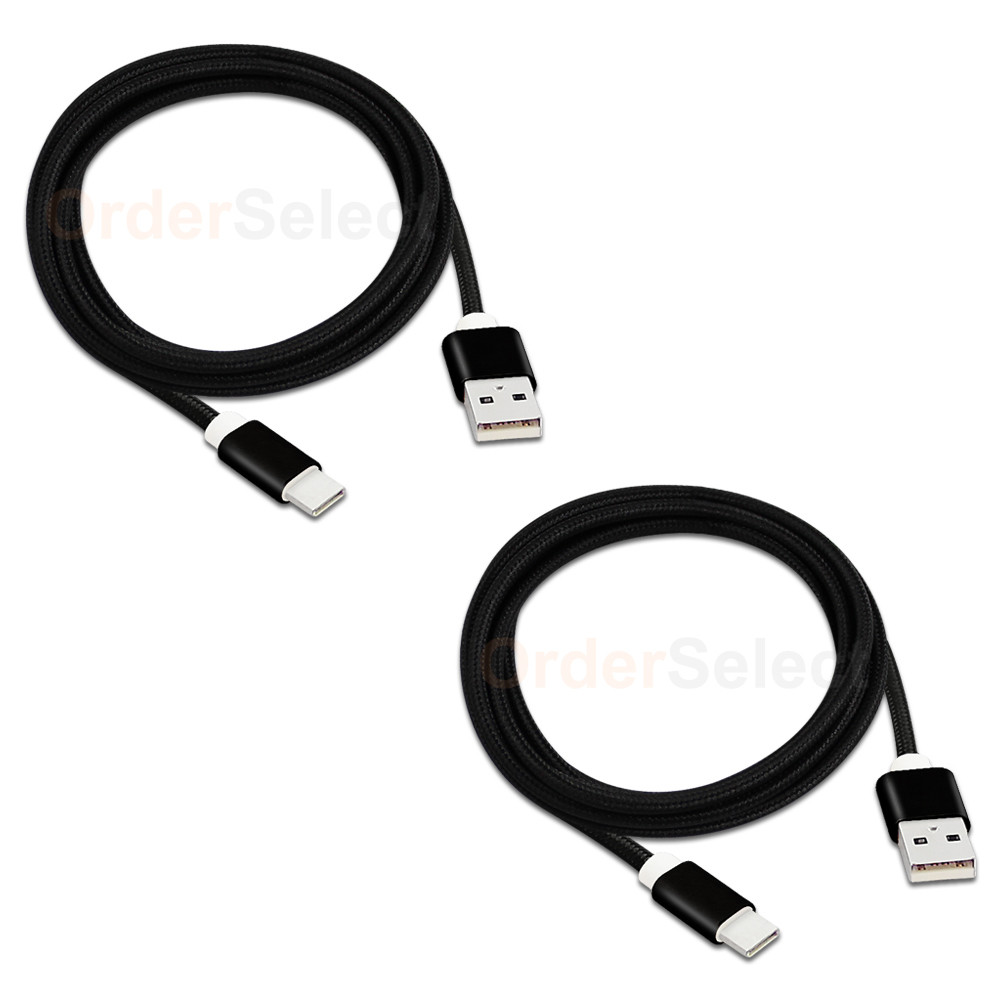 2X USB Type C 6' Braided Charger Cable Cord for Phone Motorola Moto Z Play Droid
