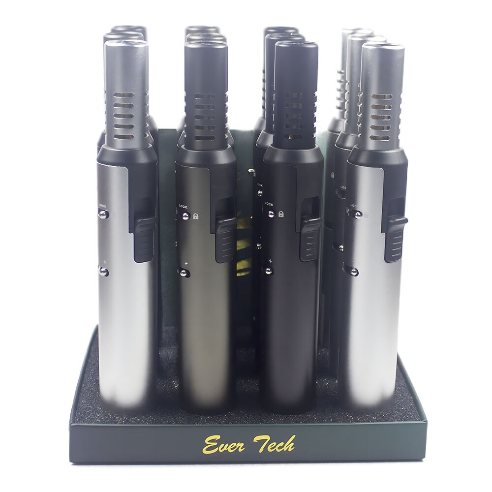 8.1''Red Flame Torch Lighter Butane Refillable Adjustable for Candle BBQ outdoor