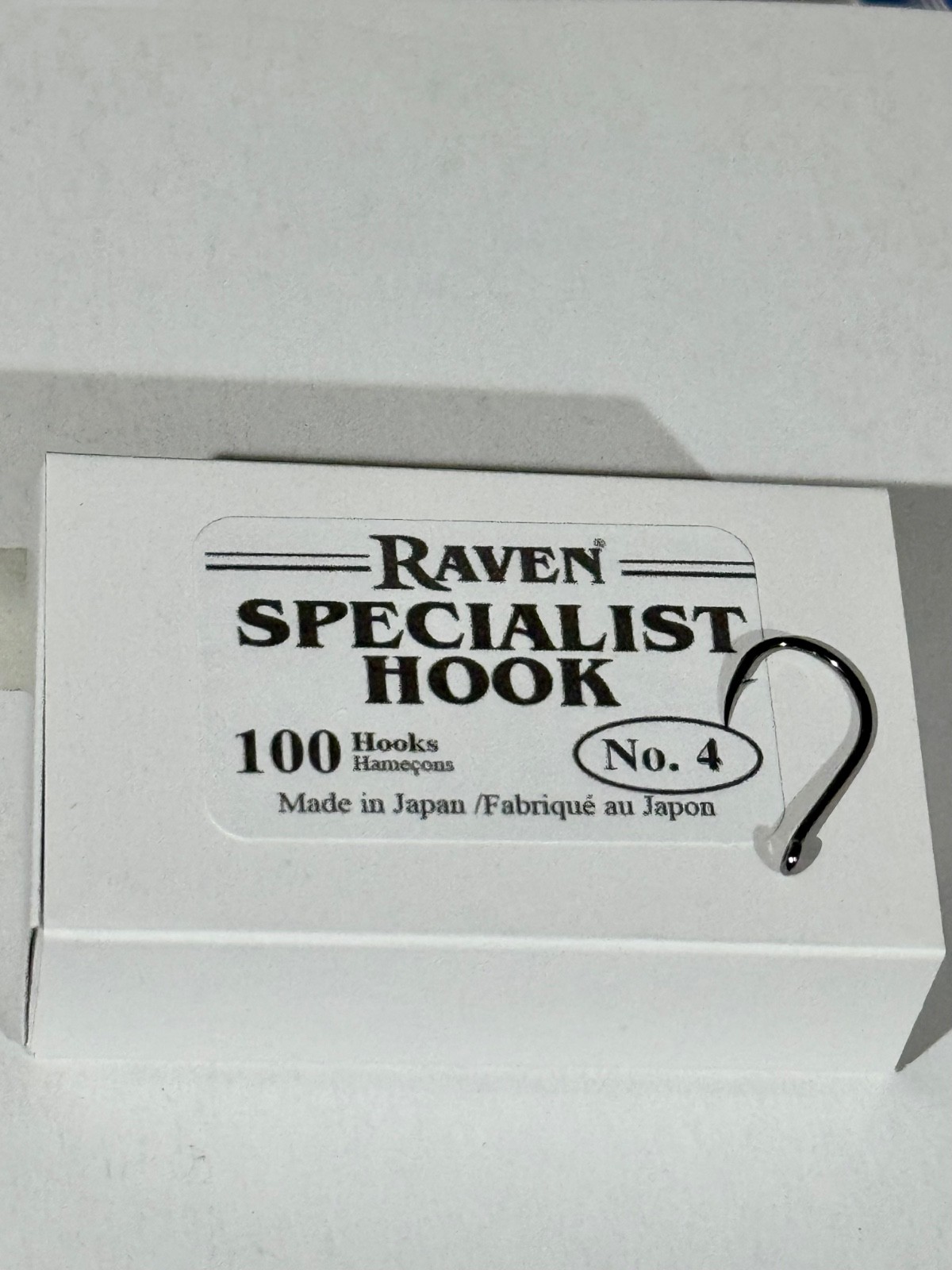 Raven Specialist Hooks , Size 4, One 100 Count Box
