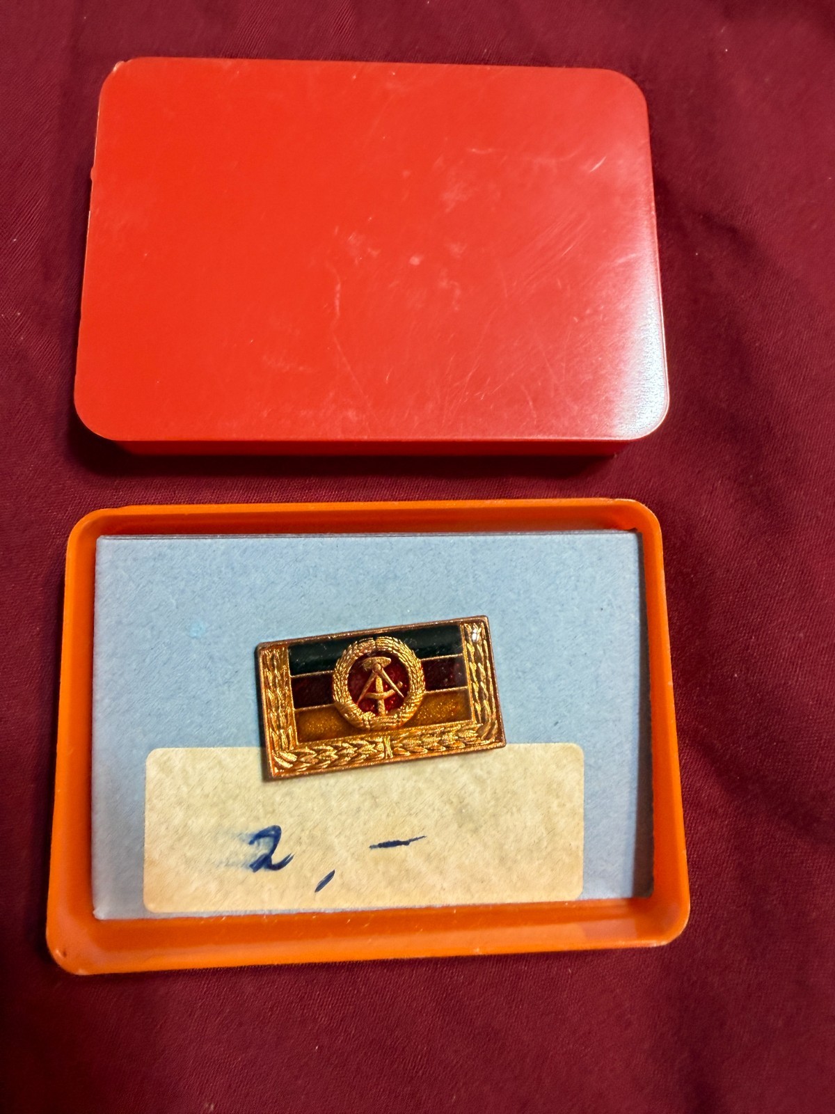 Ehrenspange East German (DDR/GDR) Flag Ribbon Pin (Bar) for Award, plastic case