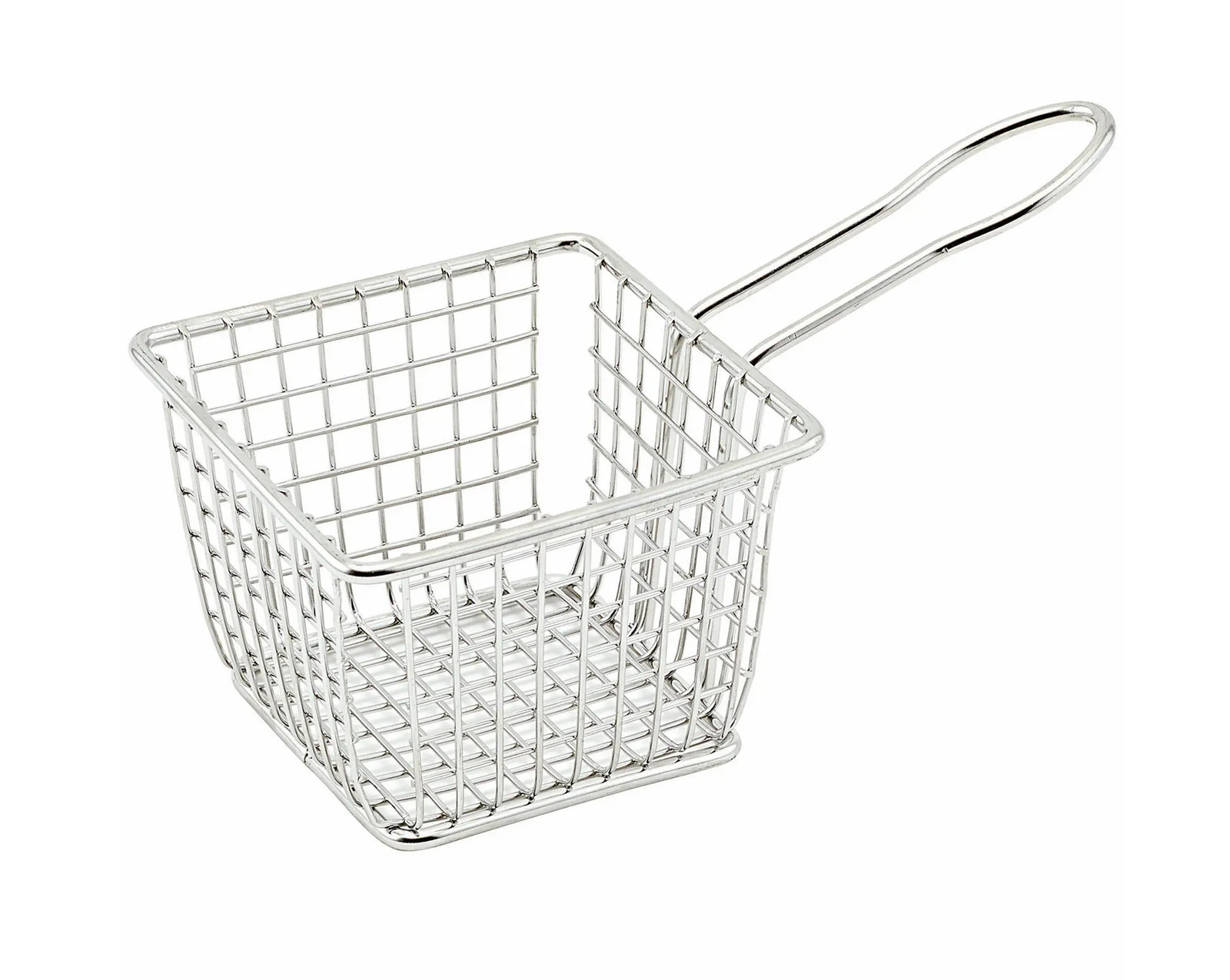 Winco FBM-443S 4" x 4" x 3" Square Stainless Steel Fry Basket