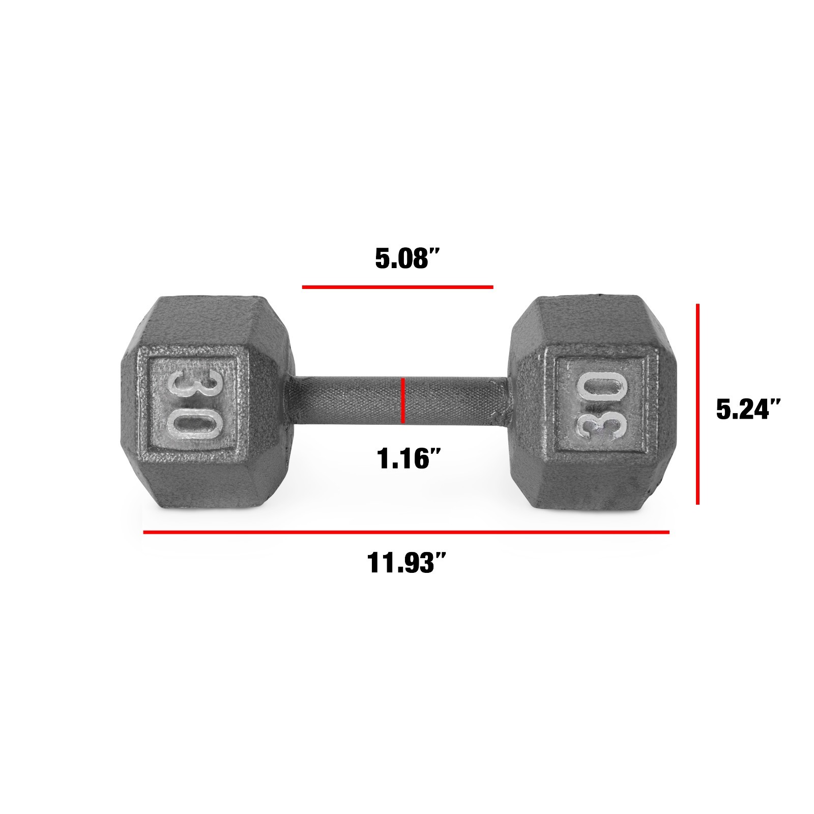 CAP Barbell 30lb Cast Iron Hex Dumbbell, Single