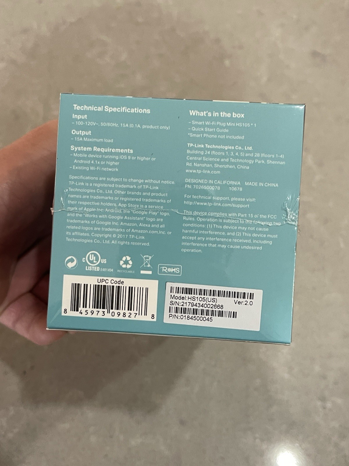 TP-LINK Smart Wi-fi Plug Mini - White (HS105)