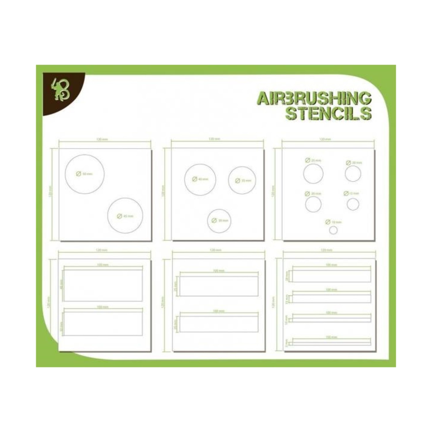 Bandua Airbrush Stencil Stencils - Circles & Strips New