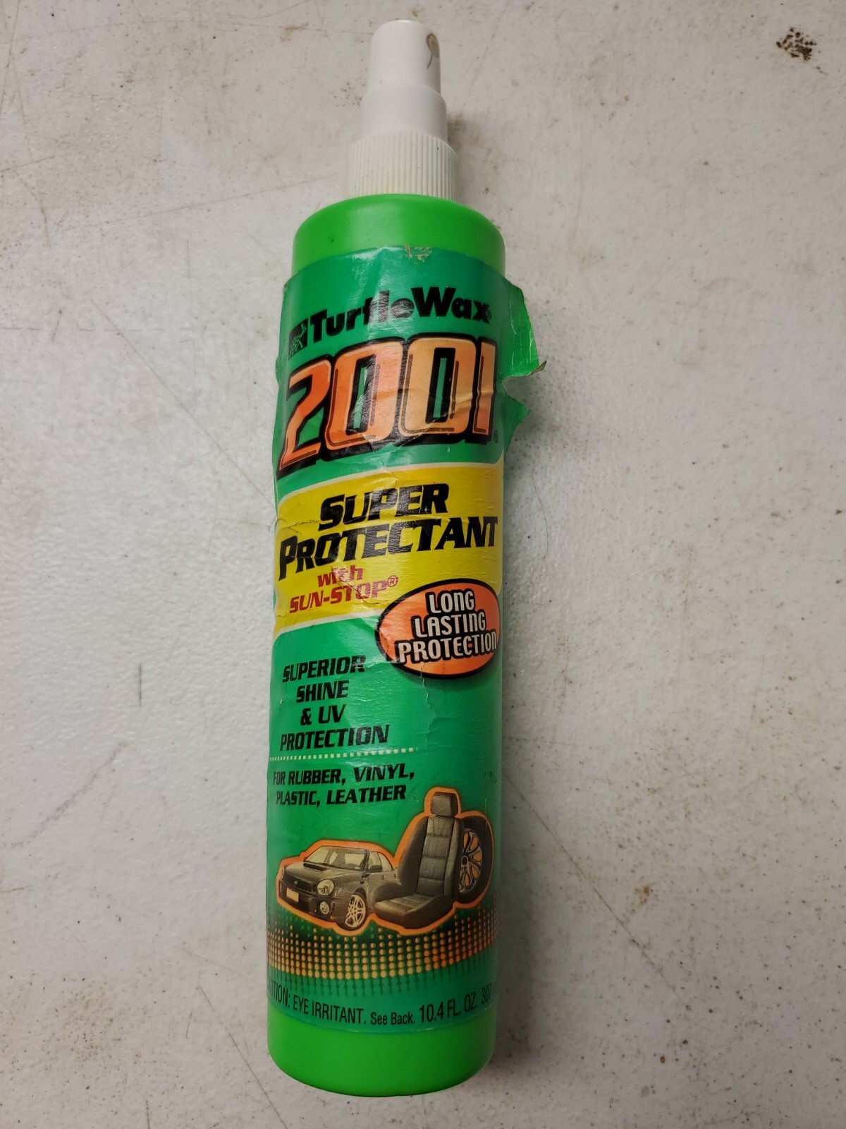 VTG Rare HTF Turtle Wax 2001 Super Protectant 10.4oz Spray Bottle Rubber Leather