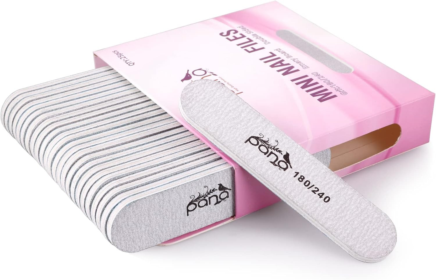 Mini Size PANA Professional Double Sided Nail Files - Zebra,180/240 Grit 25PCS
