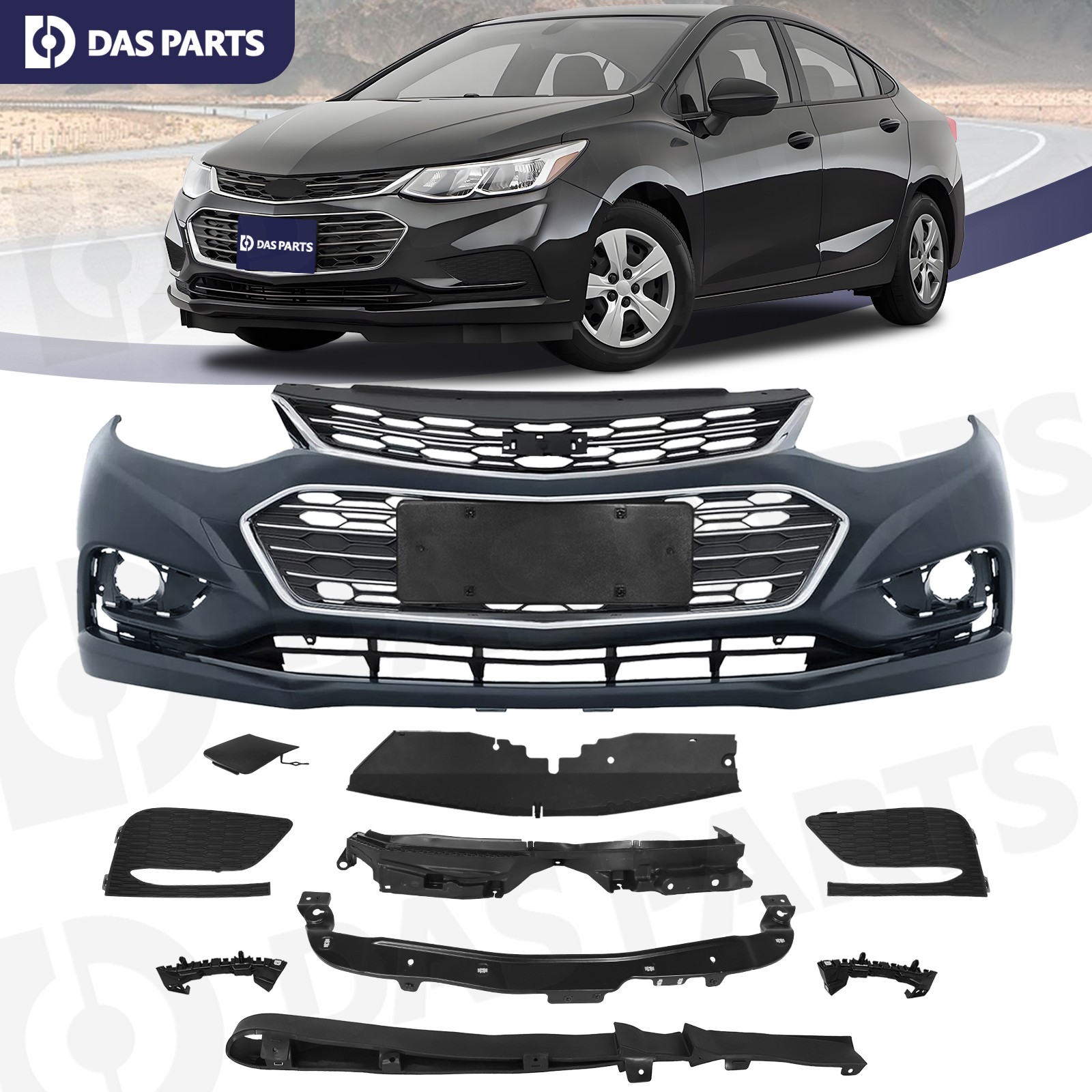 Front Bumper Cover Grille Radiator Deflector Bracket For 2016-2018 Chevy Cruze