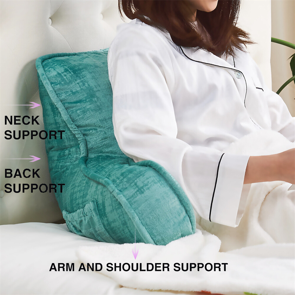 Multi Velvet Backrest Pillow Bed Cushion Support Reading Back Rest Arms Chair