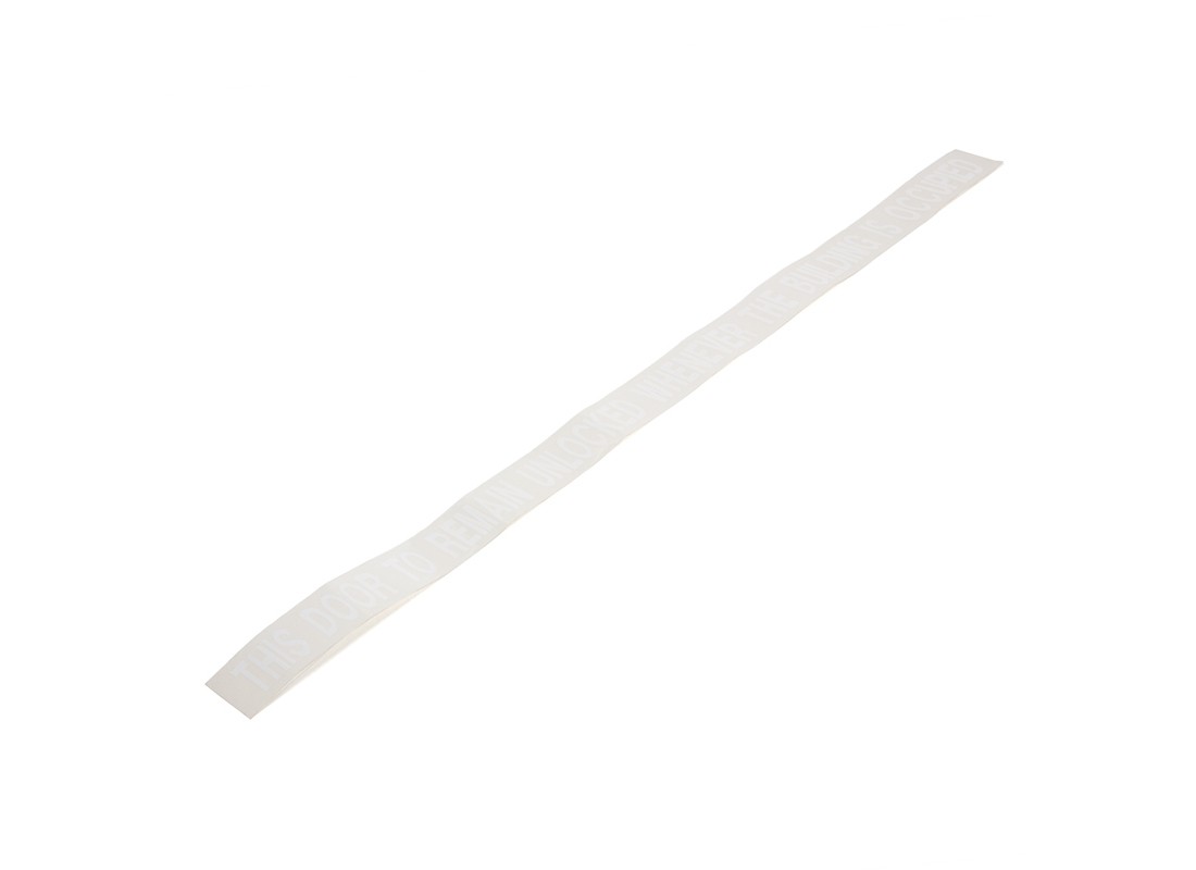 FHC DRU2SW 'Door To Remain Unlocked' - Single Door Decal - Clear/White