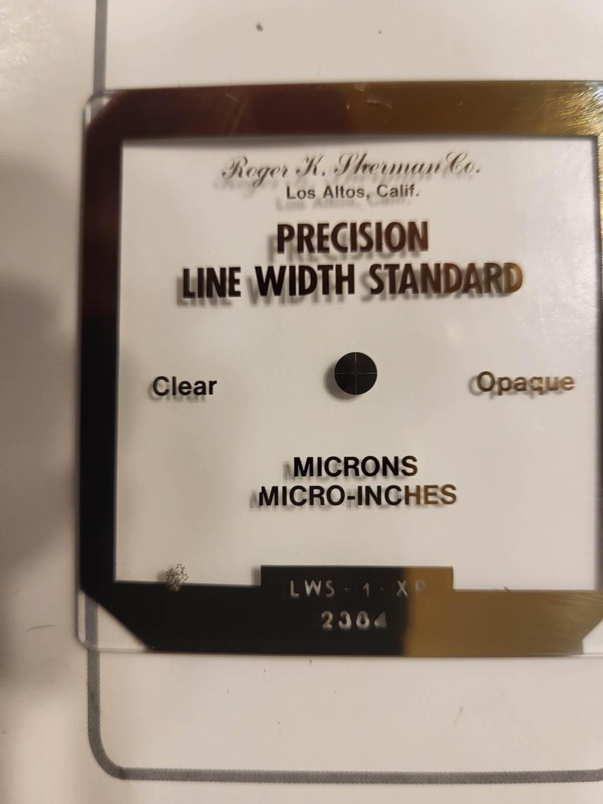Roger K. Sherman Co. Precision Line Width Standard LWS-1-XP 2304