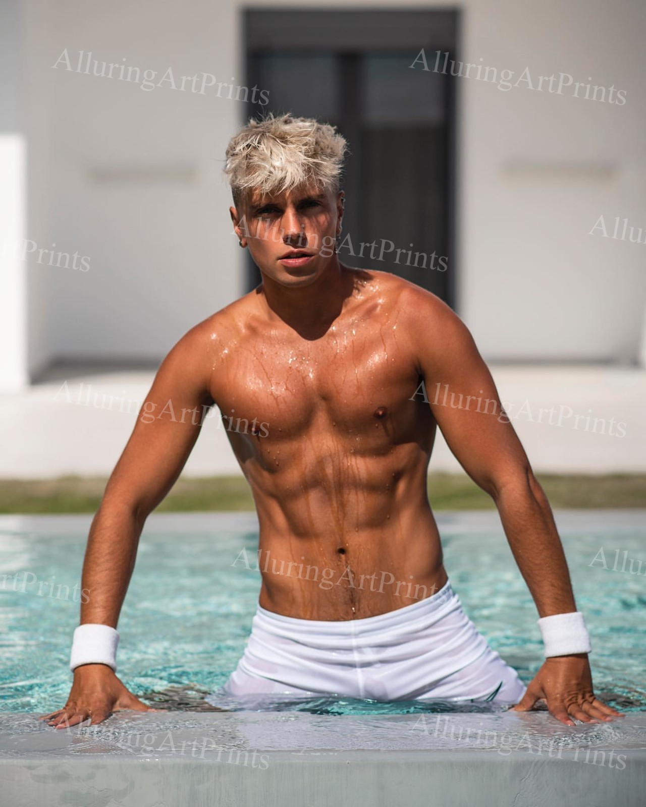 Male Model Photo Print Muscular Handsome Shirtless Hunk Abs Jock -RR934