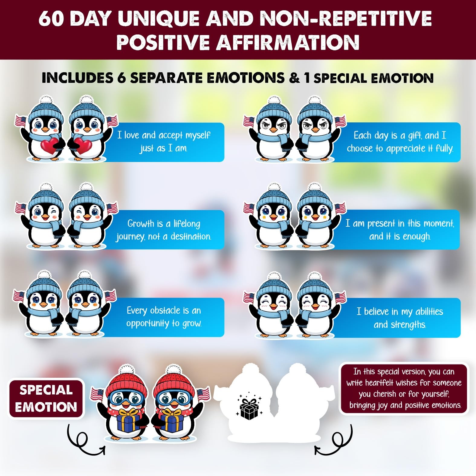Positive Penguin Jar – 60 Daily Affirmation Cards with