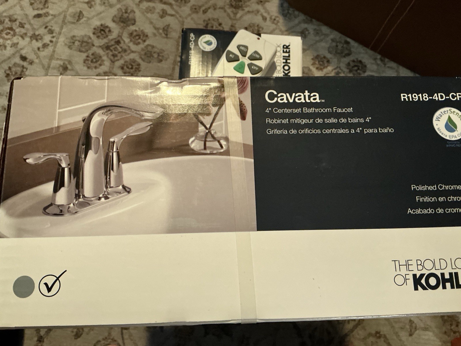 KOHLER Cavata 4" Center set bathroom sink faucet R1918-4D-CP Polished Chrome NEW
